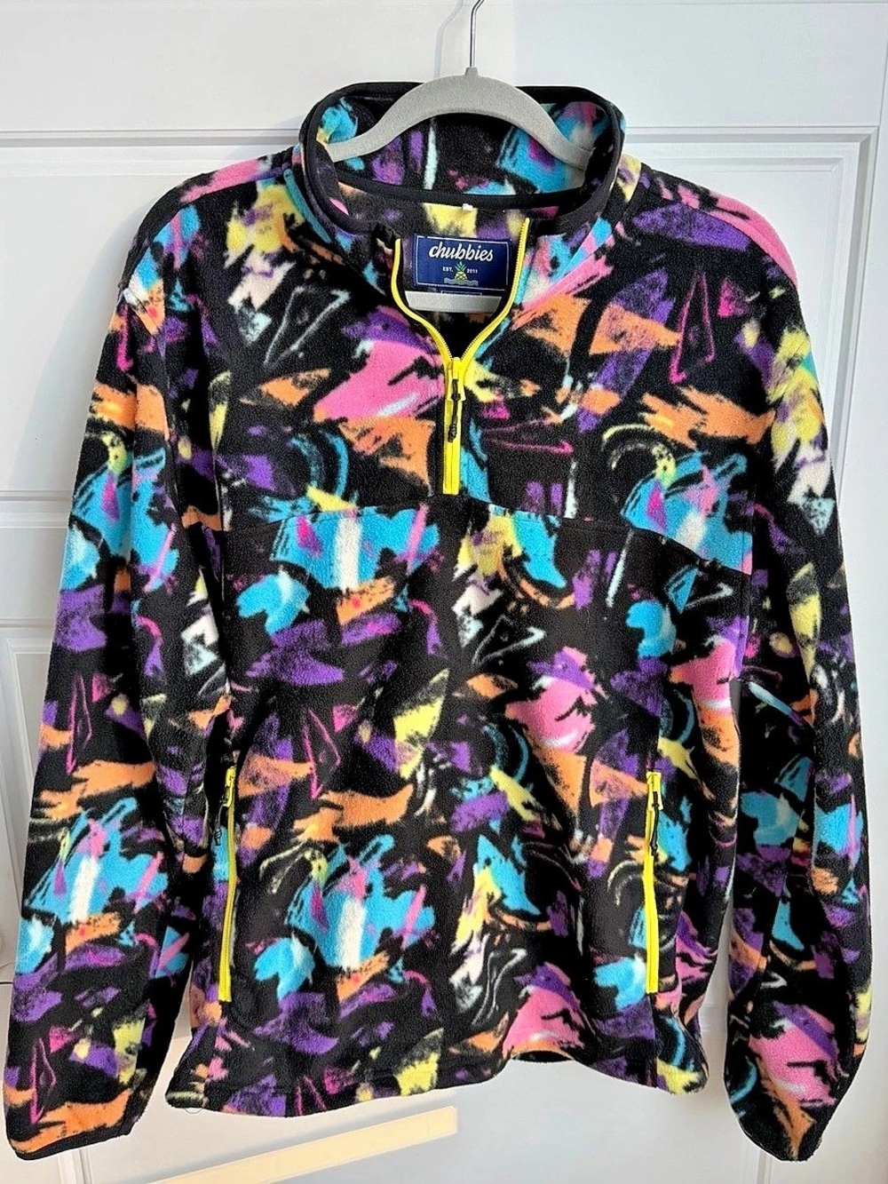 Chubbies "The Show Stopper" Men’s Quarter-Zip Fleece Pullover Size Large